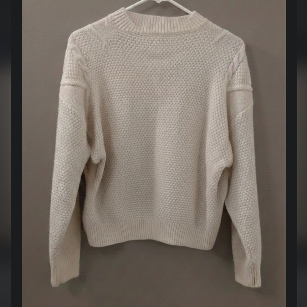 Wild Pony Cream Cable Knit Sweater | Size L | Cozy Neutral Winter - Picture 2 of 3